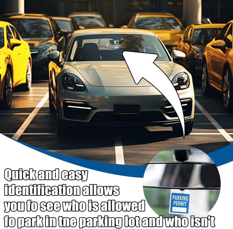 ZIMISI Clear Parking Permit Holder, Vertical Car Parking Card Holder, Rear View Mirror Document Hanger, Universal Parking Lot Pass Holder for Passes/Permits/Small Stickers (2PCS) - Image 4